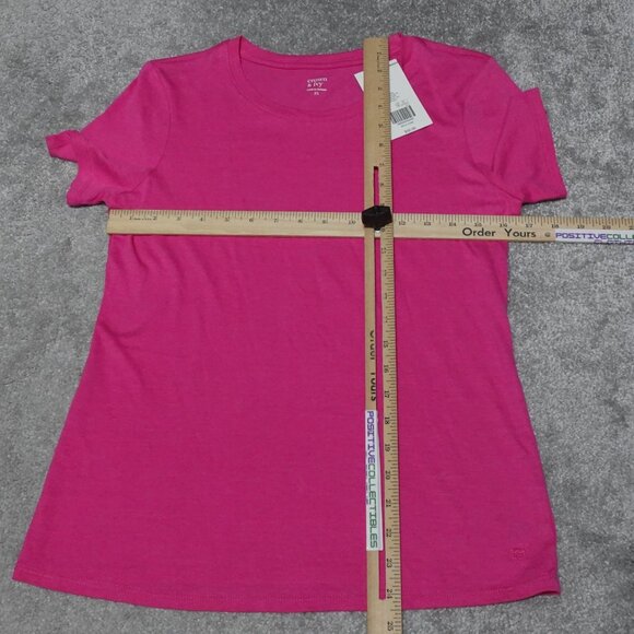 Crown & Ivy T-Shirt Top Women's XS Pink Scoop Neck Short Sleeve Pullover - Picture 10 of 11